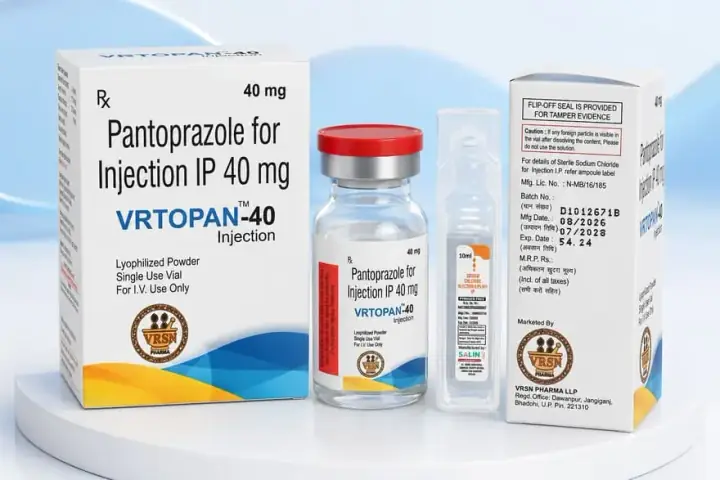 VRTOPAN&trade;-40 — Pantoprazole for Injection IP 40 mg carton, single-use vial and diluent ampoule